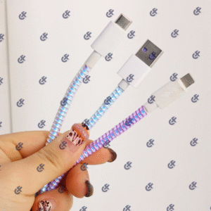 Cable Protector Metallic Finish Silicone Cable Saver