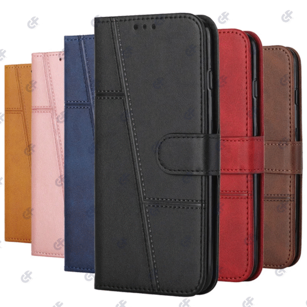 Leather Wallet Flip Case Compatible For ITEL